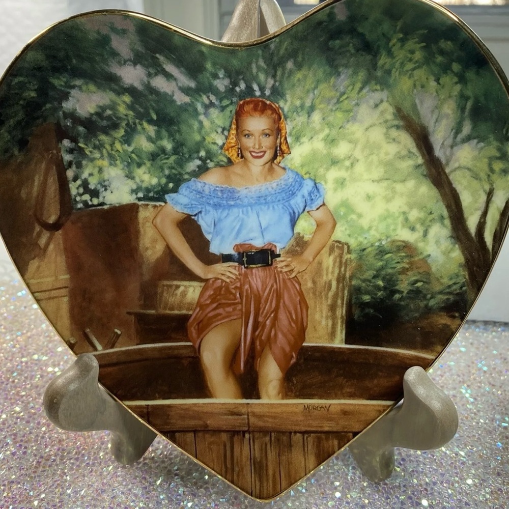 Vtg I Love Lucy Heart Plates Hamilton Collection MINT Condition Limited Ed. 6x6” - Picture 2 of 9